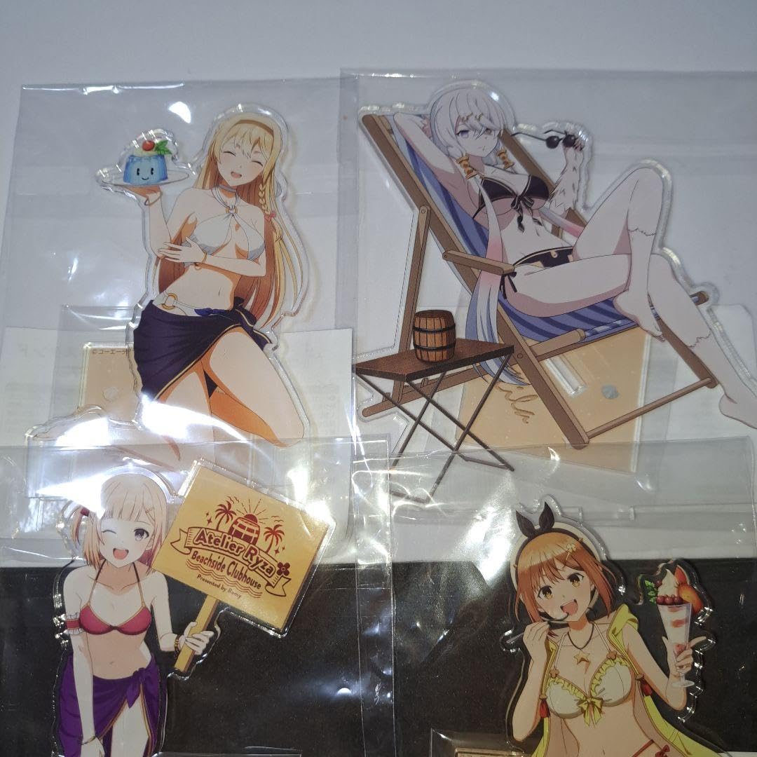 美品✳️ライザのアトリエ『海の家 アクリルスタンド 4個セット』水着 描き下ろし 美品✳️ライザのアトリエ『海の家 アクリルスタンド 4個セット』水着